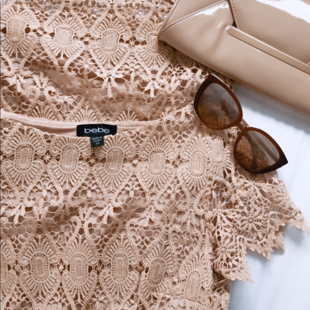 Bebe Crochet Lace Dress - Picture 3 of 4
